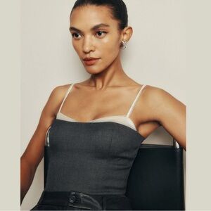 Reformation Gray Melanie Top